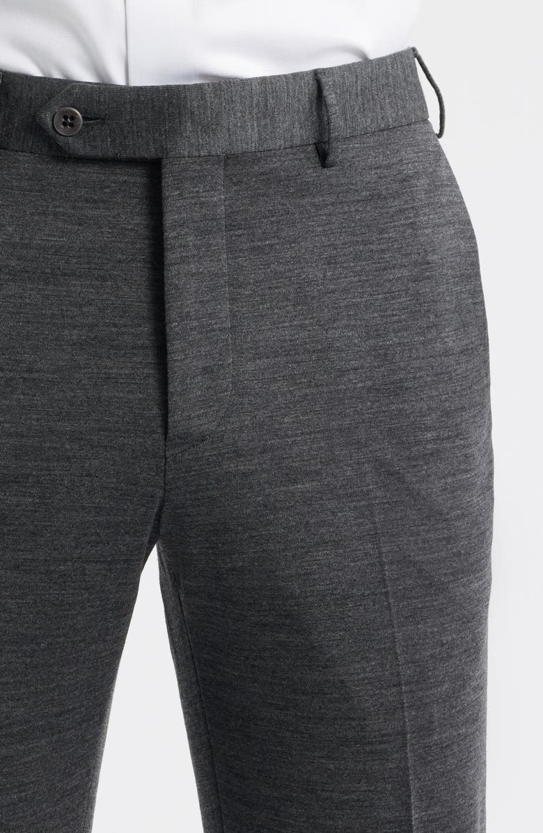 Zanella Parker Flat Front Wool Dress Pants, Alternate, color, Charcoal