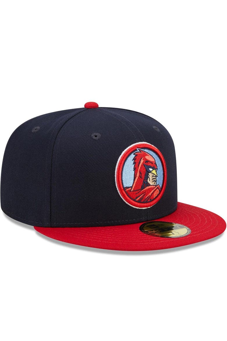 Men's New Era Navy/Red Memphis Redbirds Marvel x Minor League 59FIFTY Fitted Hat, Alternate, color, Navy