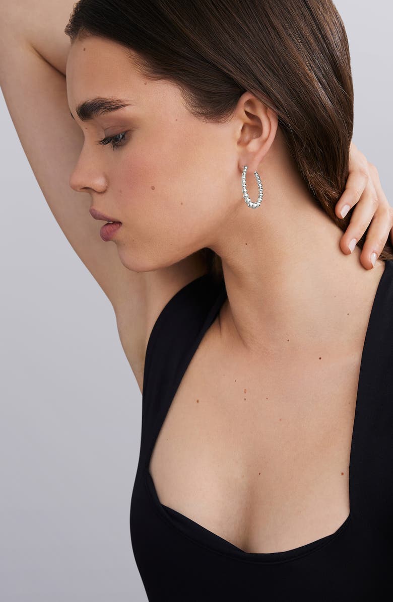 LAGOS Caviar Bubbly Oval Hoop Earrings, Alternate, color,