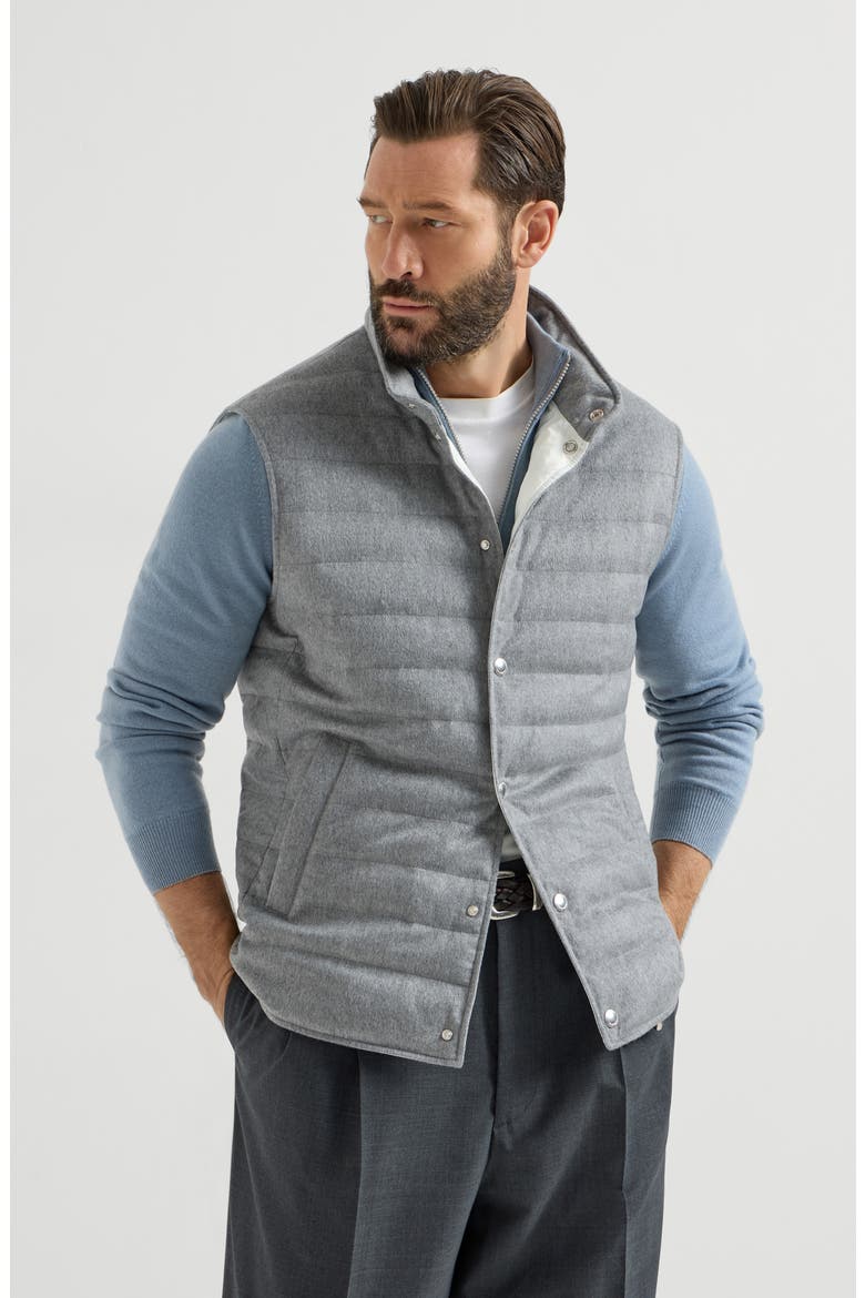 Cashmere flannel down jacket, Main, color, Grey