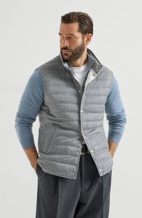 Cashmere flannel down jacket