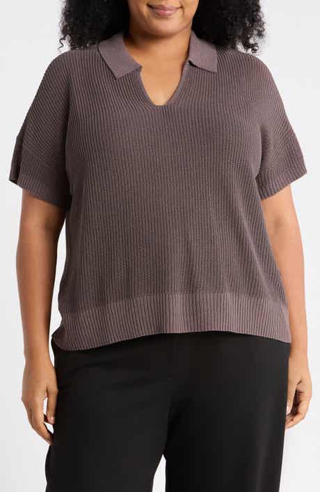 Classic Collar Organic Cotton & Silk Polo Sweater