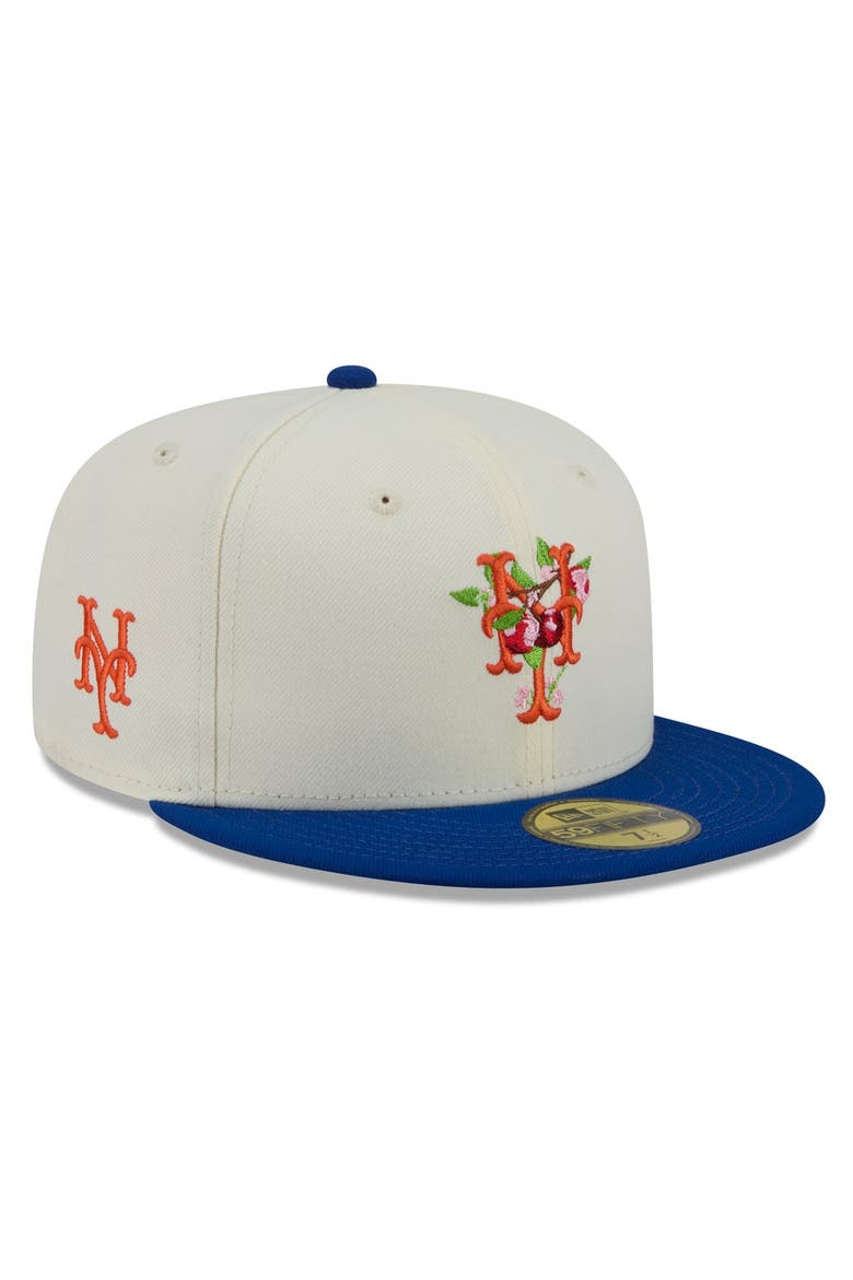 Men's New Era White/Royal New York Mets Blossom 59FIFTY Fitted Hat, Main, color, White