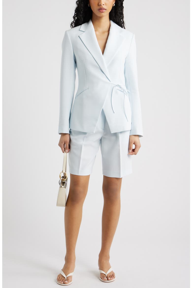 The Icon Side Tie Blazer, Alternate, color, BLUE BREEZE