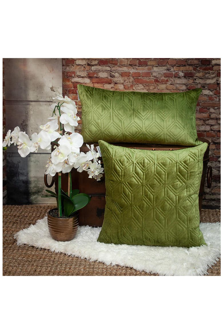 Tufted Velvet Decorative Pillow, Alternate, color, OLIVE