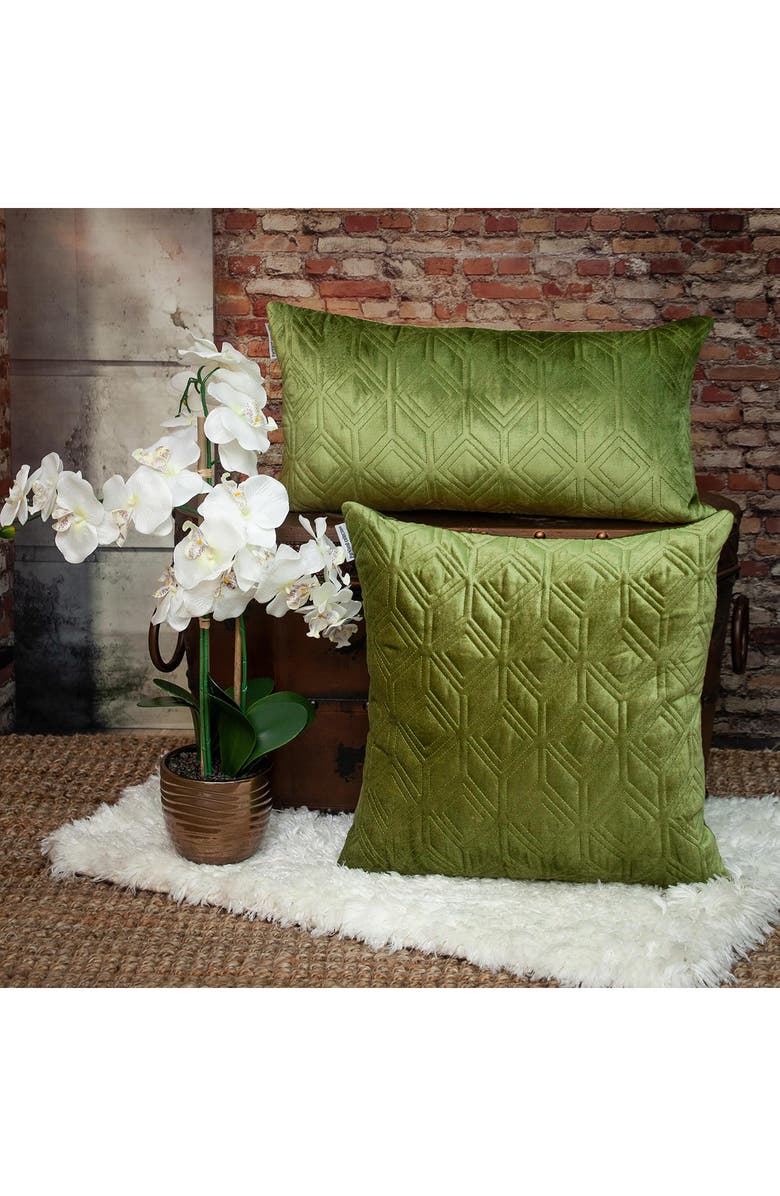 PARKLAND COLLECTION Tufted Velvet Decorative Pillow, Alternate, color, Olive