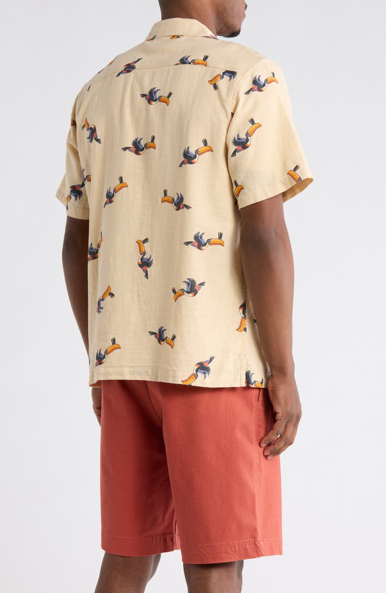 Lucky Brand x Guinness Toucan Cotton Camp Shirt, Alternate, color, Natural Multi Print