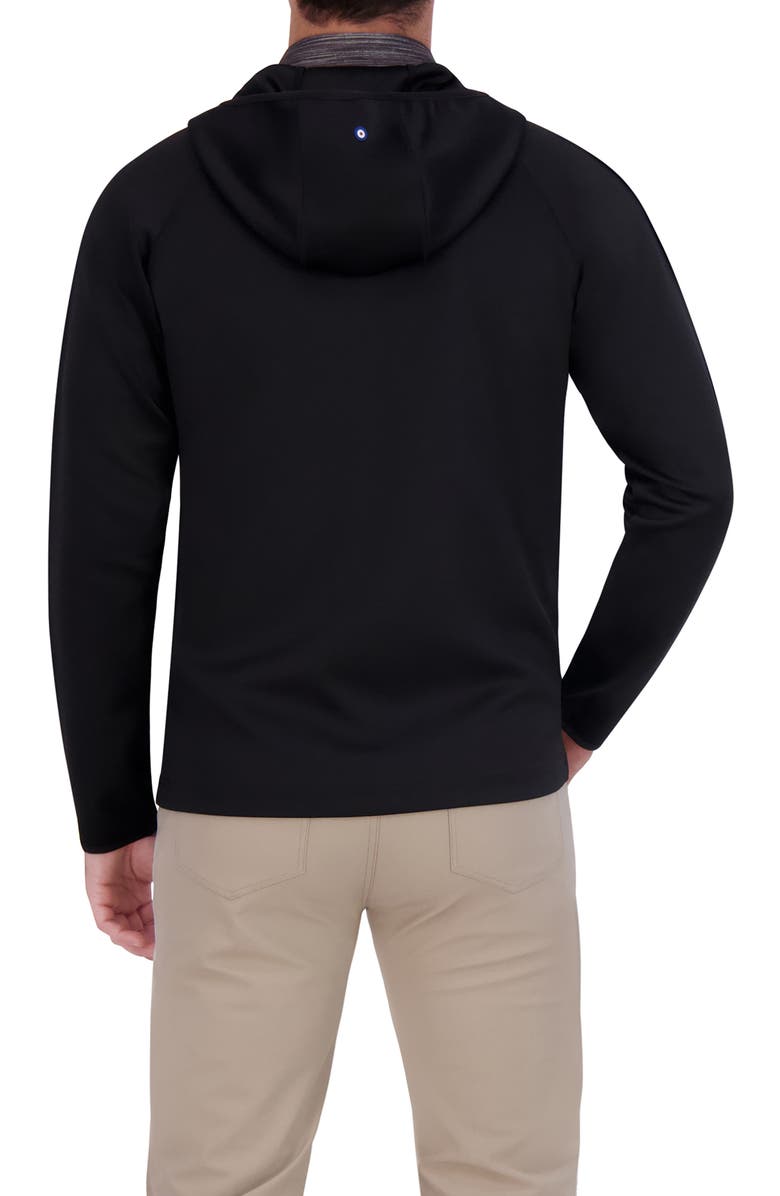 Ben Sherman Scuba Knit Quarter Zip Hoodie, Alternate, color, Black