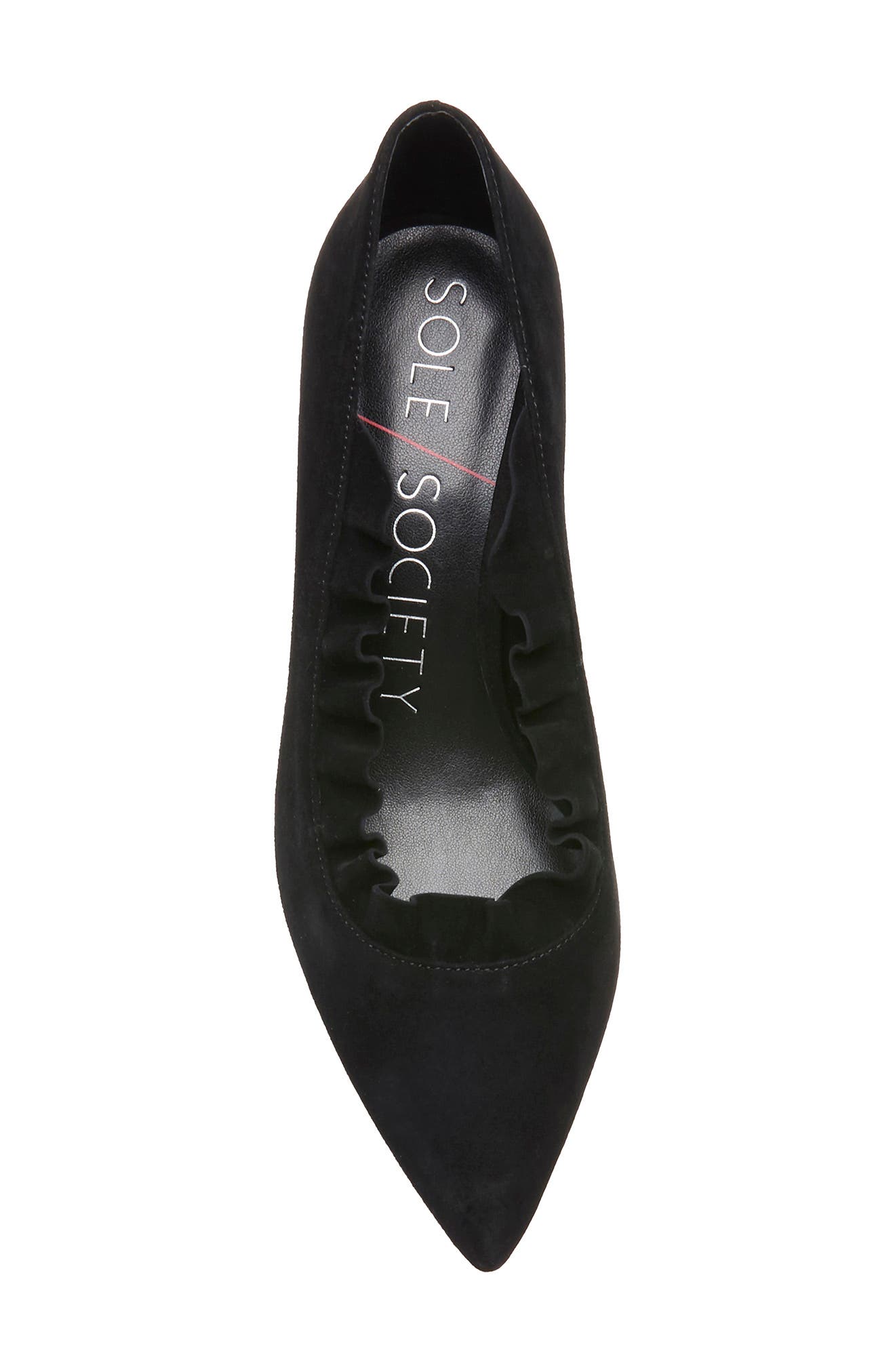 Sole Society Danla Ruffle Trim Pointed Toe Pump, Alternate, color, 