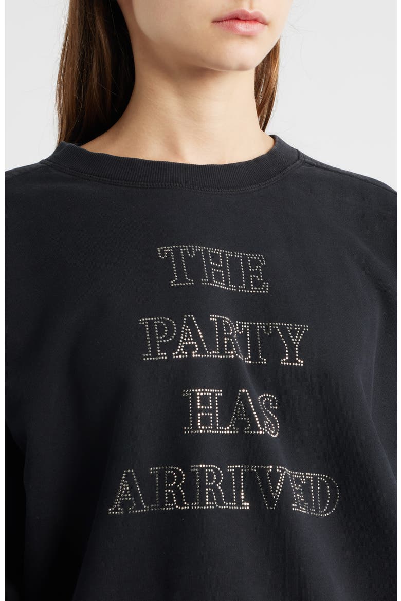 Eland Party Time Embellished Cotton Graphic Sweatshirt, Alternate, color, BLACK