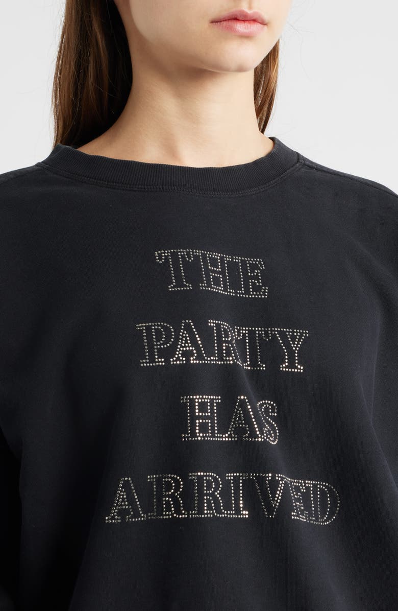 BOSS Orange Eland Party Time Embellished Cotton Graphic Sweatshirt, Alternate, color, Black