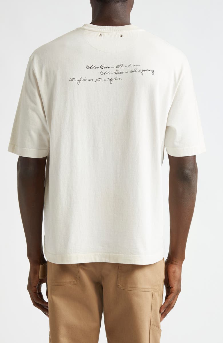 Golden Goose Gender Inclusive Journey Relaxed Fit Graphic T-Shirt, Alternate, color, Heritage White/ Black