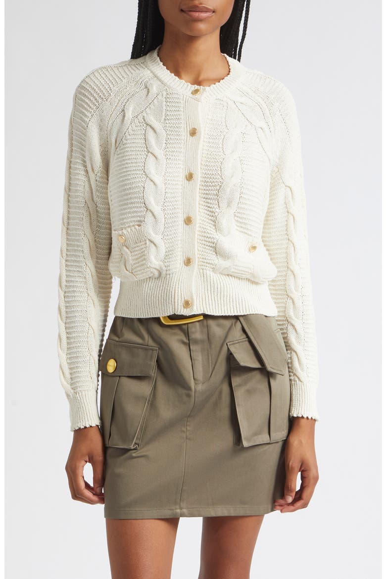 Darcy Cable Knit Cardigan, Main, color, IVORY