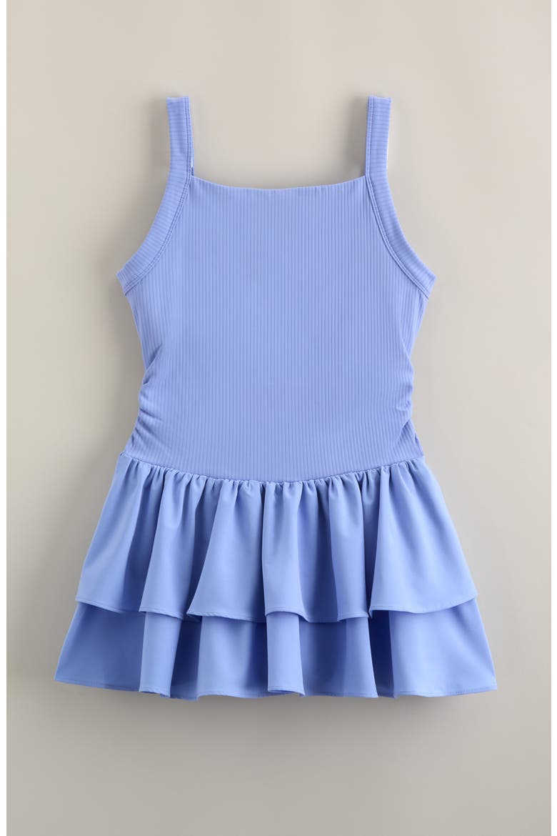 Kids' Tiered Volley Dress, Main, color, BLUE HYDRANGEA