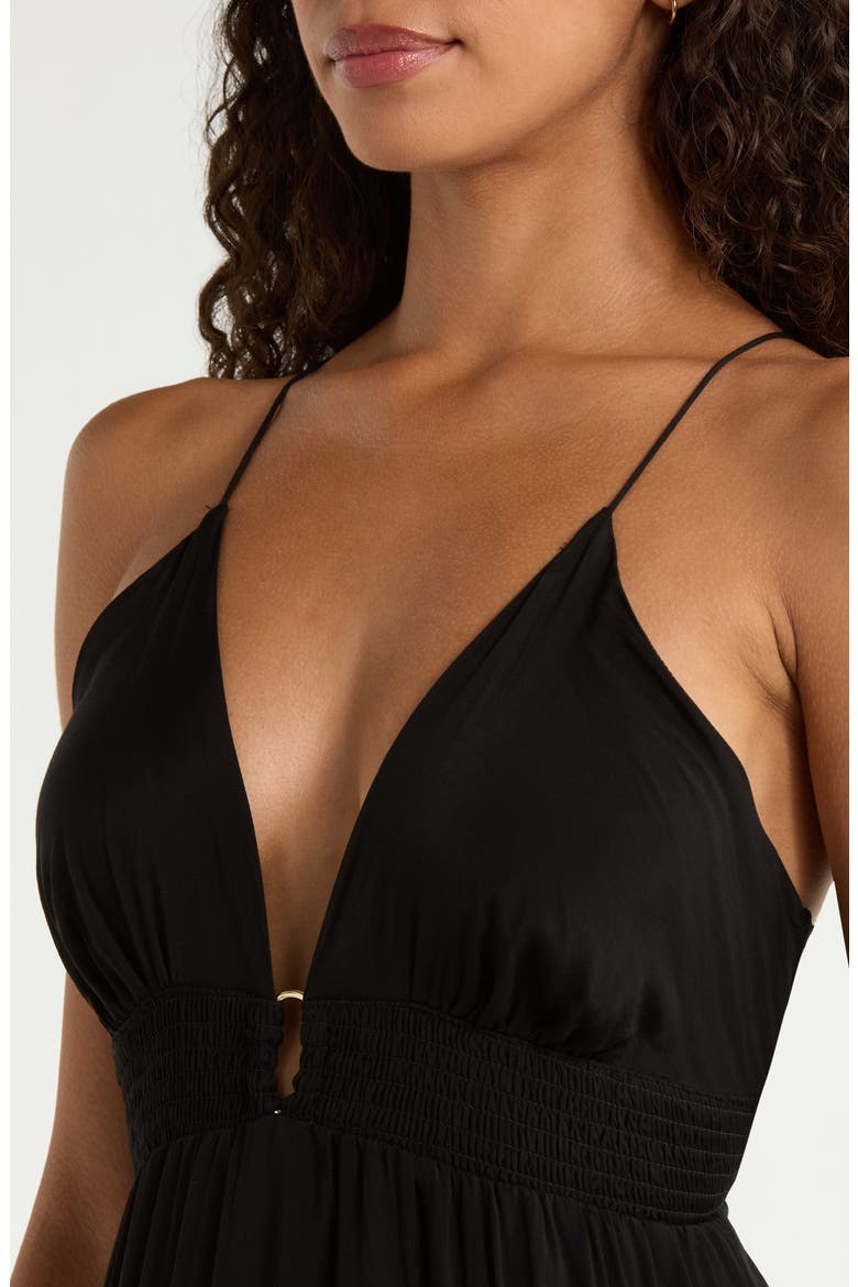Open Back Maxi Cover-Up Dress, Alternate, color, BLACK