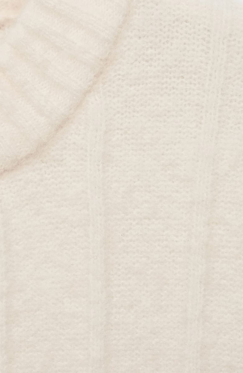 MANGO Perkins Rib Mock Neck Sweater, Alternate, color, Ecru