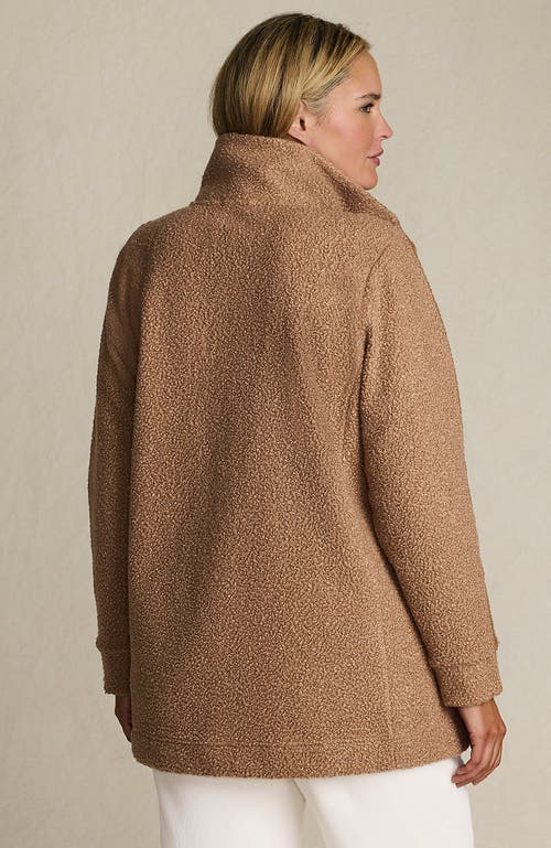 Lands' End Boucle Fleece Coat In Brown