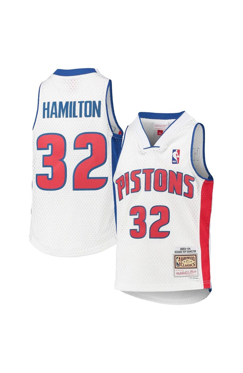 Mitchell & Ness Youth Mitchell & Ness Richard Hamilton White Detroit Pistons 2003/04 Hardwood Classics Swingman Jersey, Main, color, White
