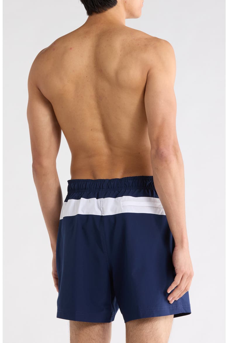 Colorblock Volley Swim Trunks, Alternate, color, NAVY