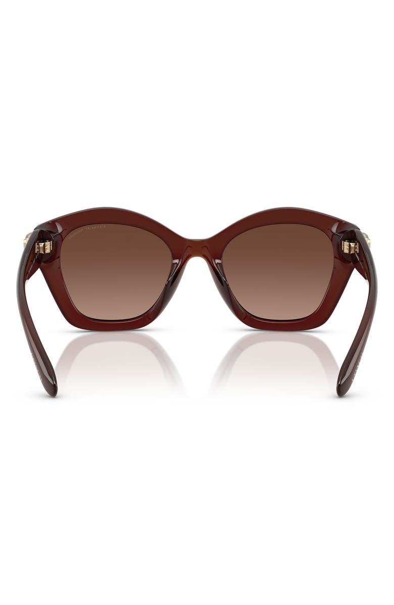 COACH 54mm Polarized Gradient Irregular Sunglasses, Alternate, color, Brown Gradient