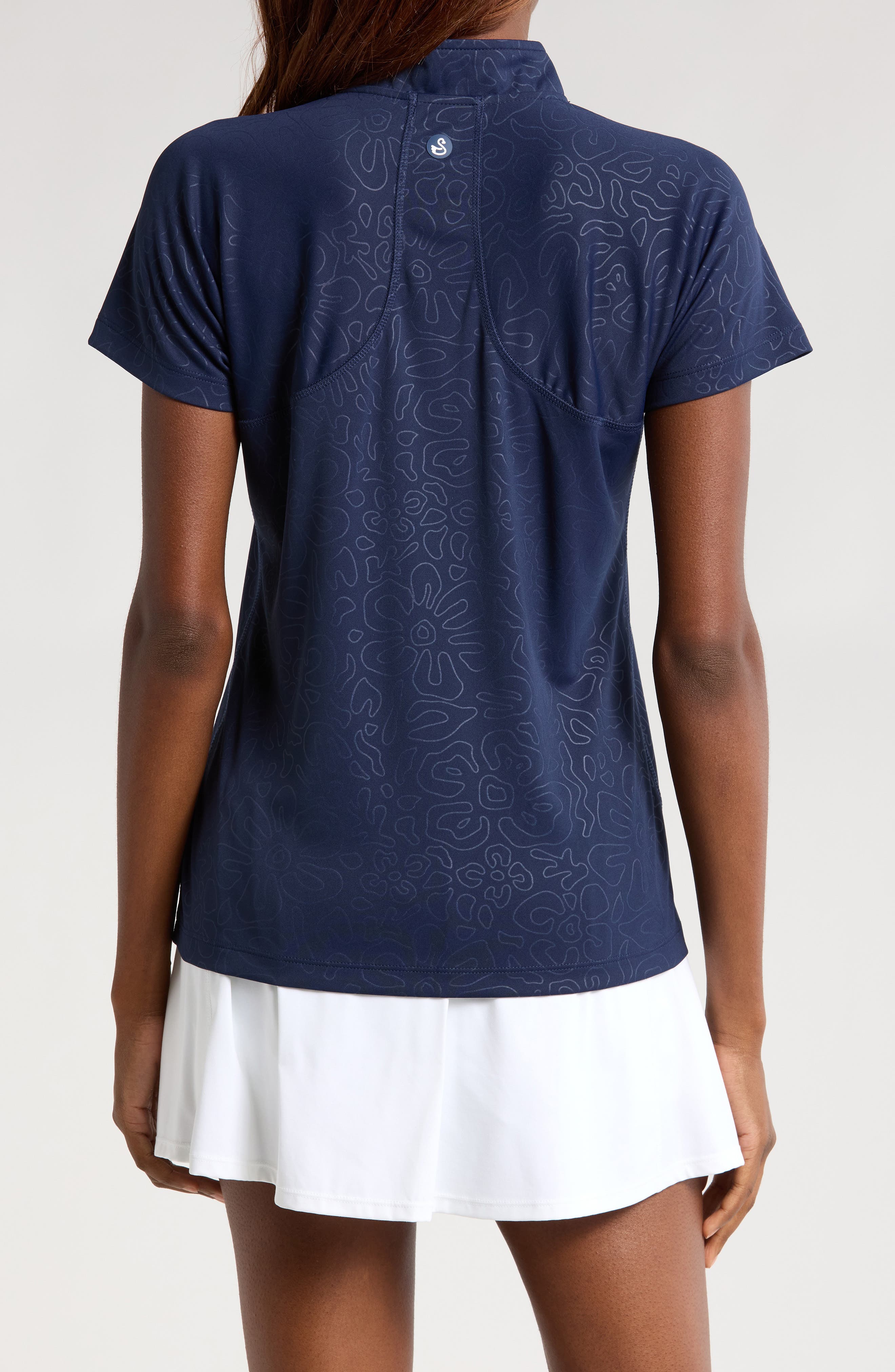 Laura Abstract Print Half Zip Polo - image 2