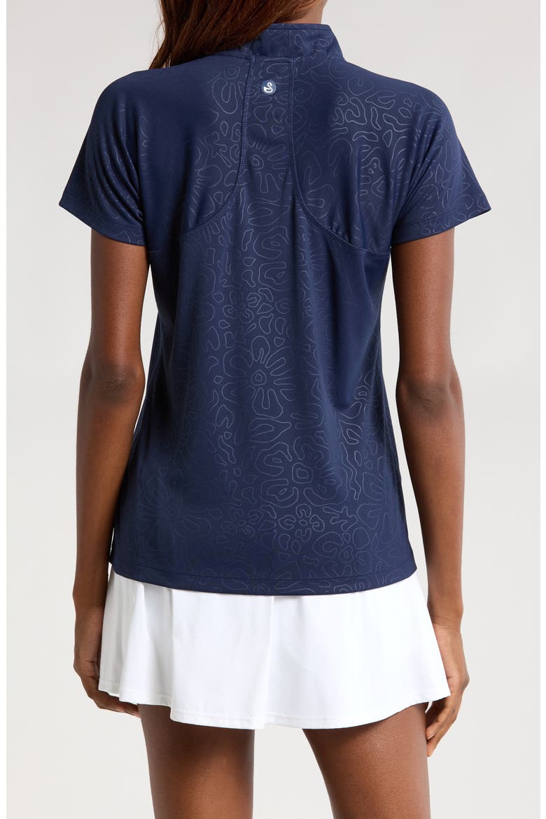 Laura Abstract Print Half Zip Polo, Alternate, color, MIDNIGHT-NAVY