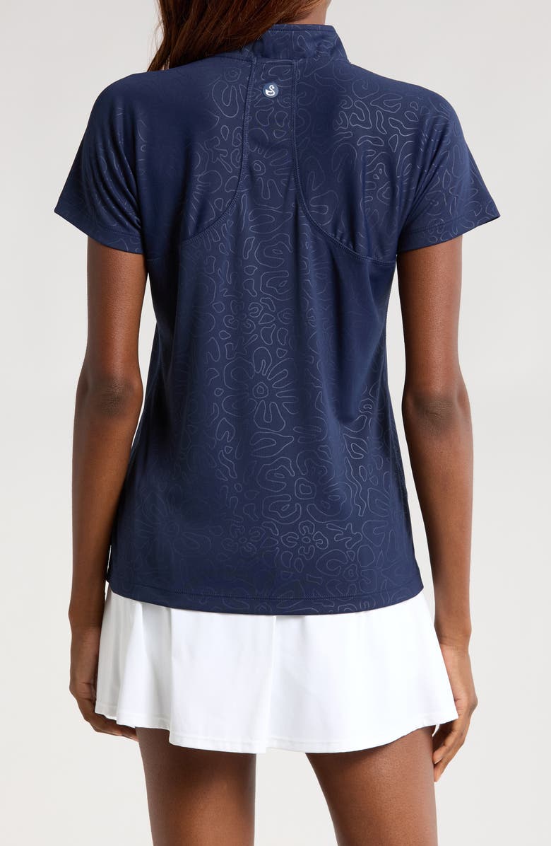 Swannies Laura Abstract Print Half Zip Polo, Alternate, color, Midnight-Navy