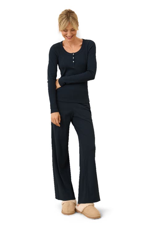Dream Rib Wide Leg Lounge Pant Made with Organic Cotton
