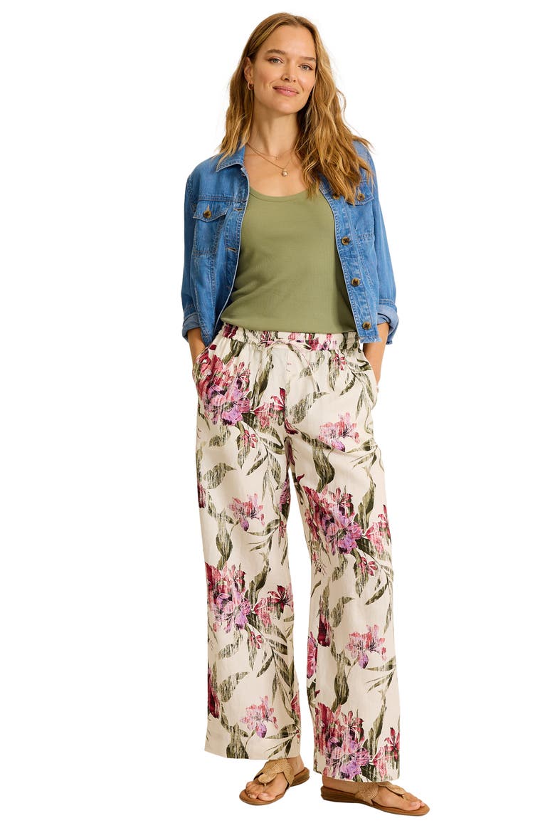 Orchid Isle Easy Linen Wide Leg Pants, Alternate, color, COCONUT