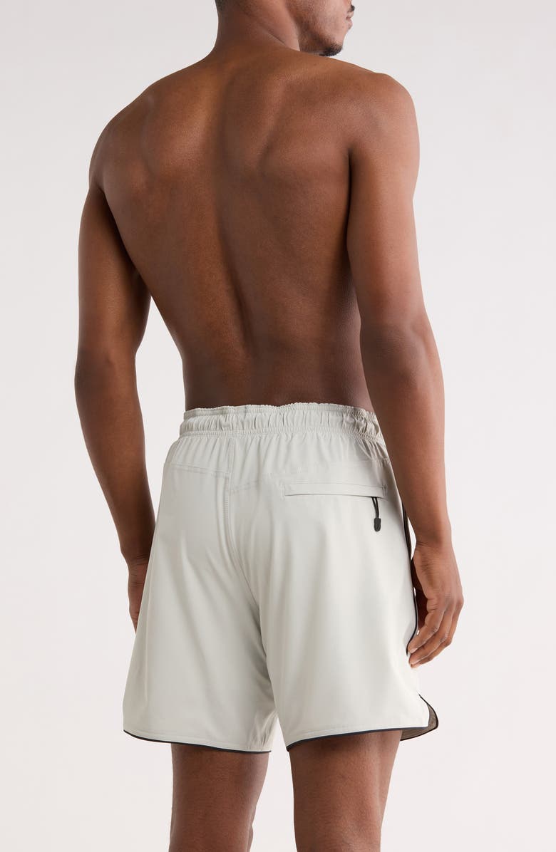 Volcom Piping Swim Trunks, Alternate, color, Storm Green