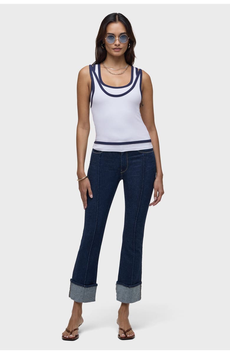 Hudson Jeans Layered Tank Top, Alternate, color, White Navy