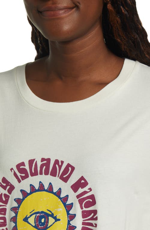 Coney Island Picnic Meditation Club Organic Cotton Graphic Tee In Washed Cream