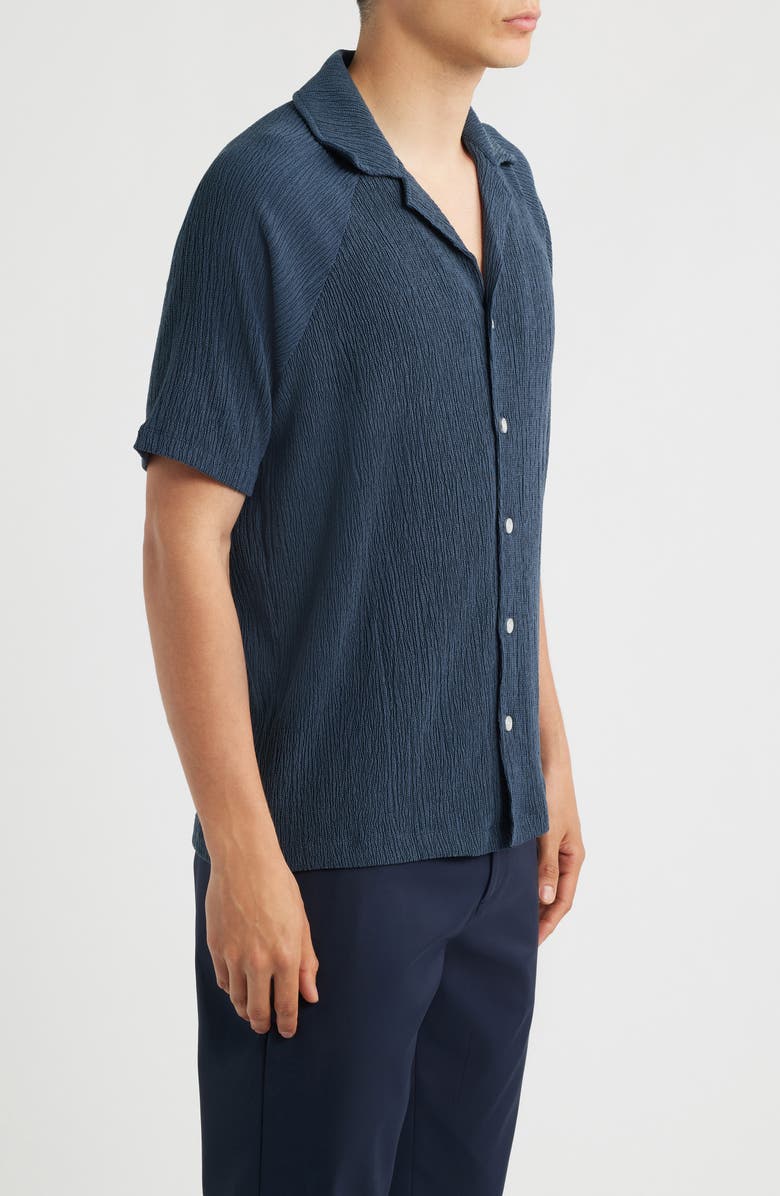 Reiss Knox Textured Camp Shirt, Alternate, color, Airforce Blue