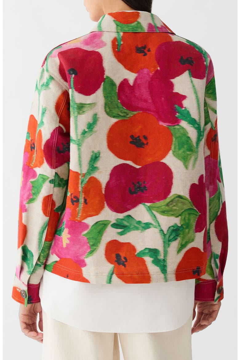 Blossom Print Linen & Cotton Canvas Jacket, Alternate, color, NATURAL MULTI