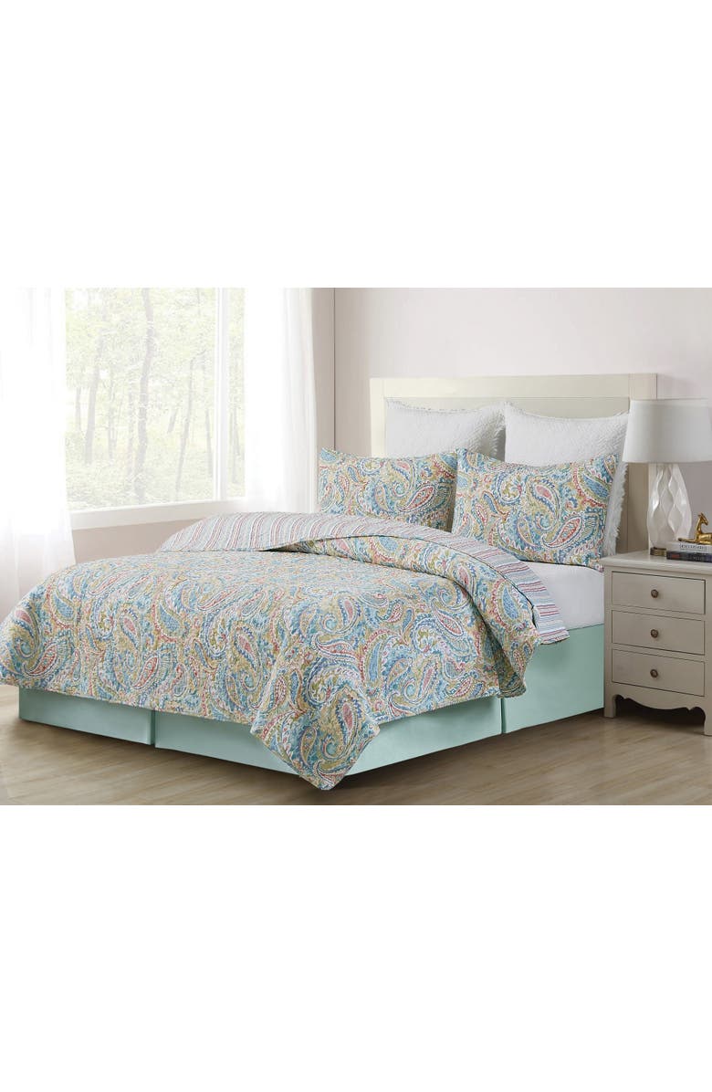 C&F Home Maisie Paisley Cotton Quilt Set  - Reversible and Machine Washable, Alternate, color, Pink