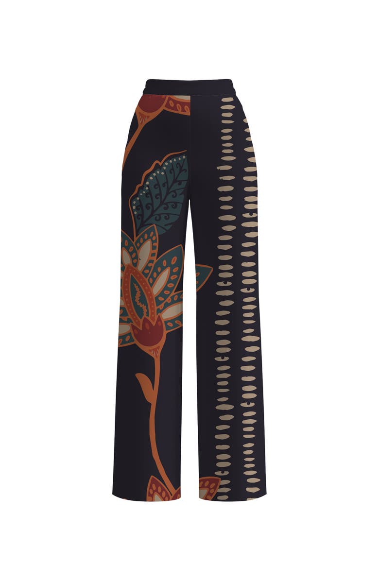 DIARRABLU Razu Printed Linen Tova Pants, Alternate, color, Razu Navy