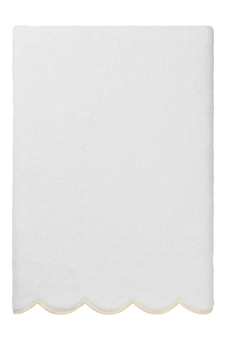 Adornia Scallop 6-Piece Towel Set, Alternate, color, WHITE/ BEIGE