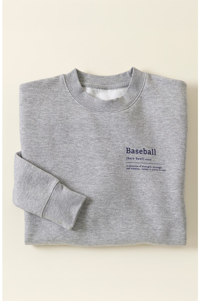 The Definition of Baseball Sweatshirt, Alternate, color, Gray
