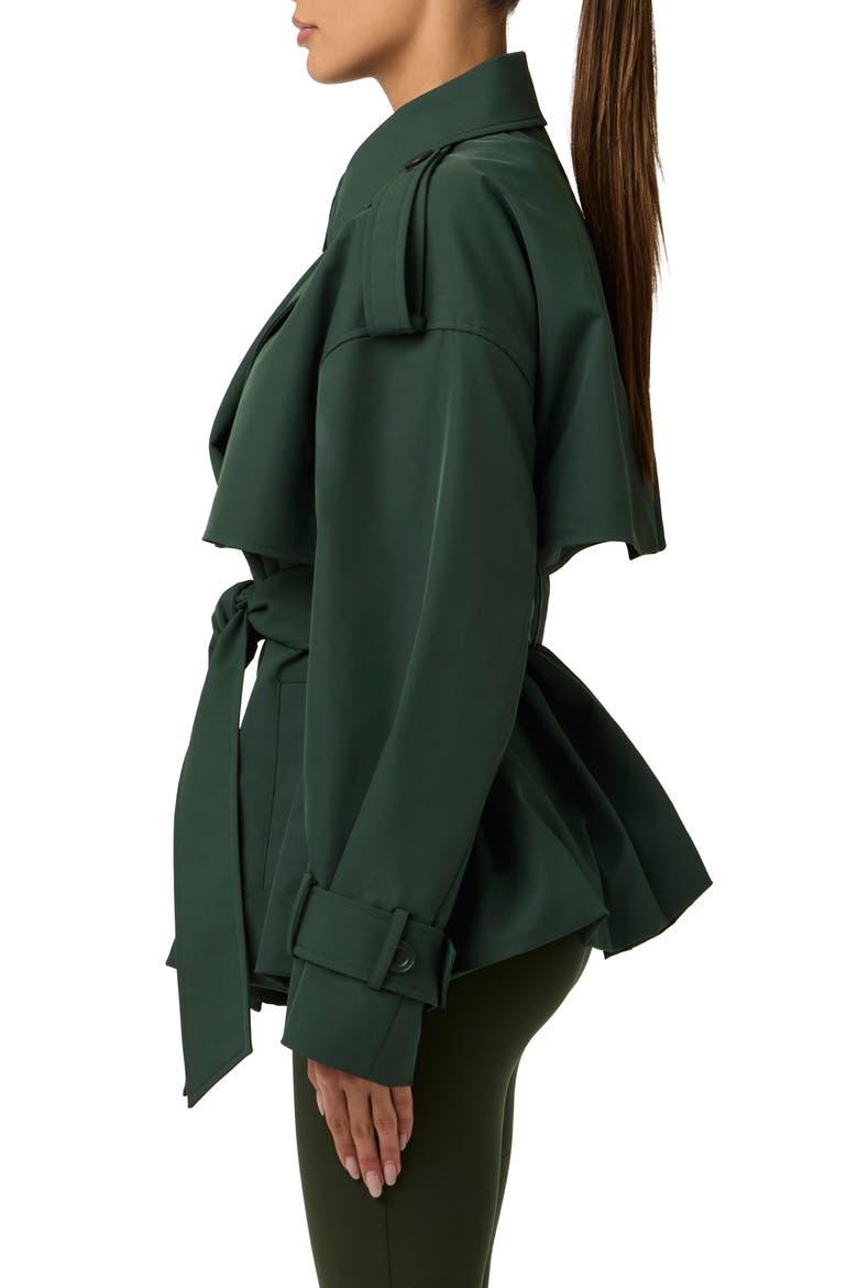 Nylon Bubble Trench Coat, Alternate, color, NOIR GREEN