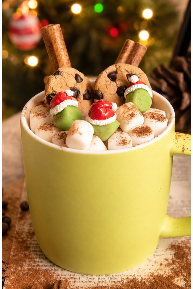 Fireside Cocoa Candle Mug Realistic Food Candle, Alternate, color, Light Green