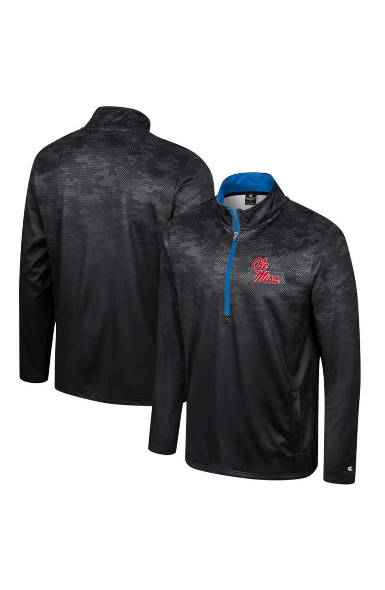 COLOSSEUM Men's Colosseum  Black Ole Miss Rebels The Machine Half-Zip Jacket, Main, color, Black