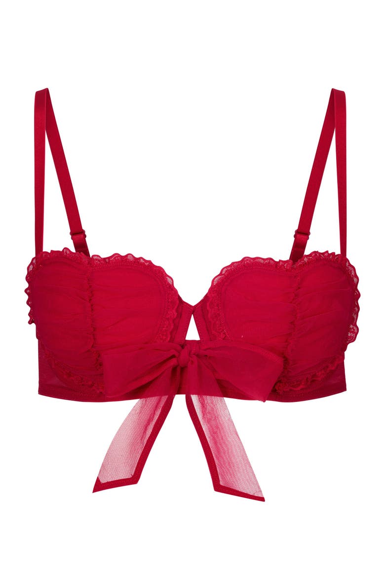 Lovey Contour Balconette Bra, Alternate, color, Dark red