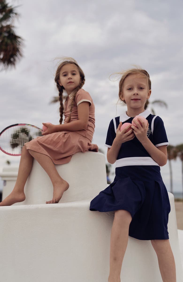 Manière Kids' Tennis Club Cotton Blend Skirt, Alternate, color, Navy