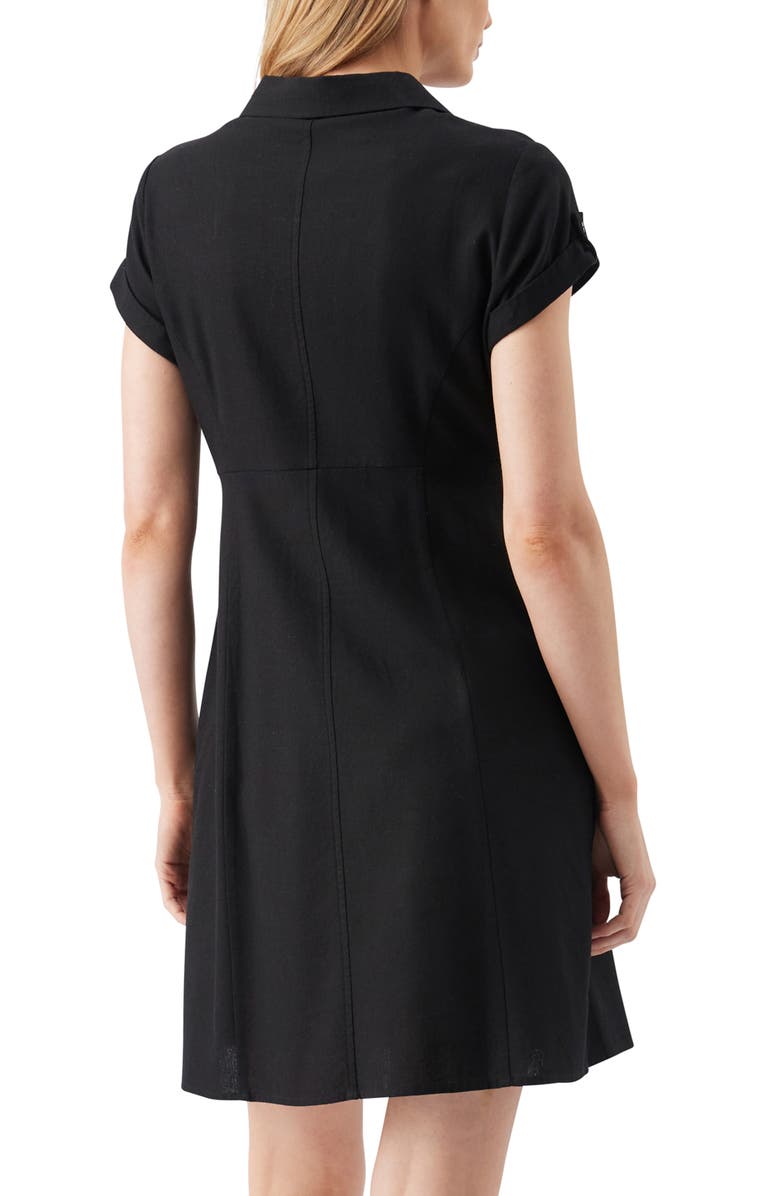 Ripe Maternity Colette Tie Up Linen Dress, Alternate, color, Black