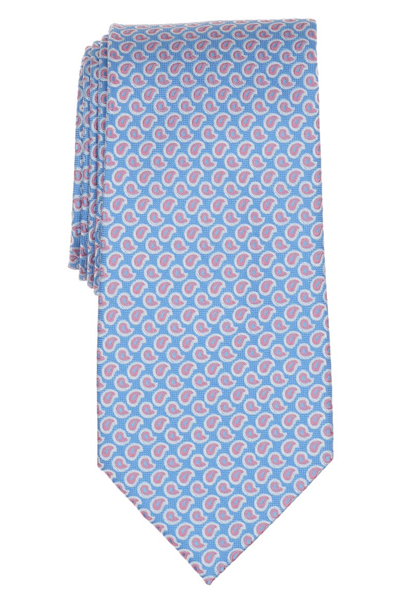 Mini Pine Silk Blend Tie, Main, color, BLUE
