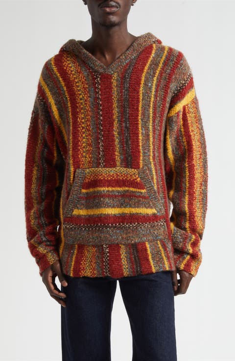 Cabin Stripe Baja Cashmere Blend Hoodie Sweater