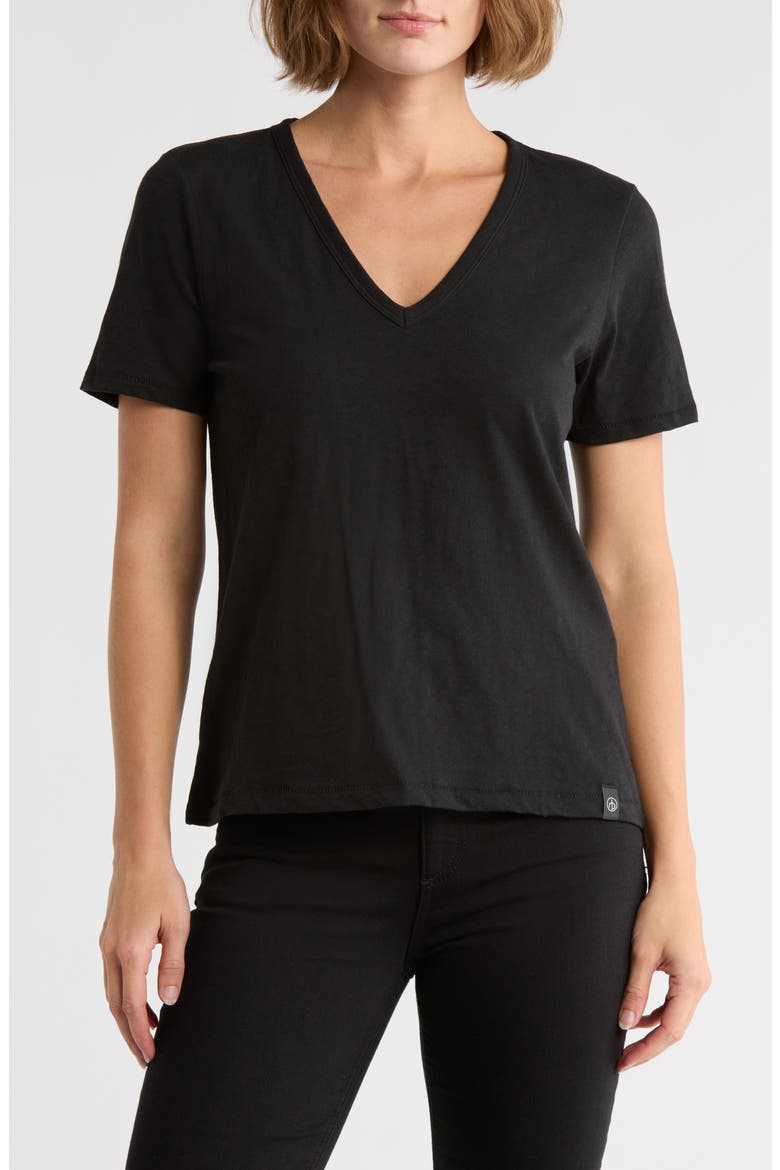 The Vee T-Shirt, Main, color, BLACK