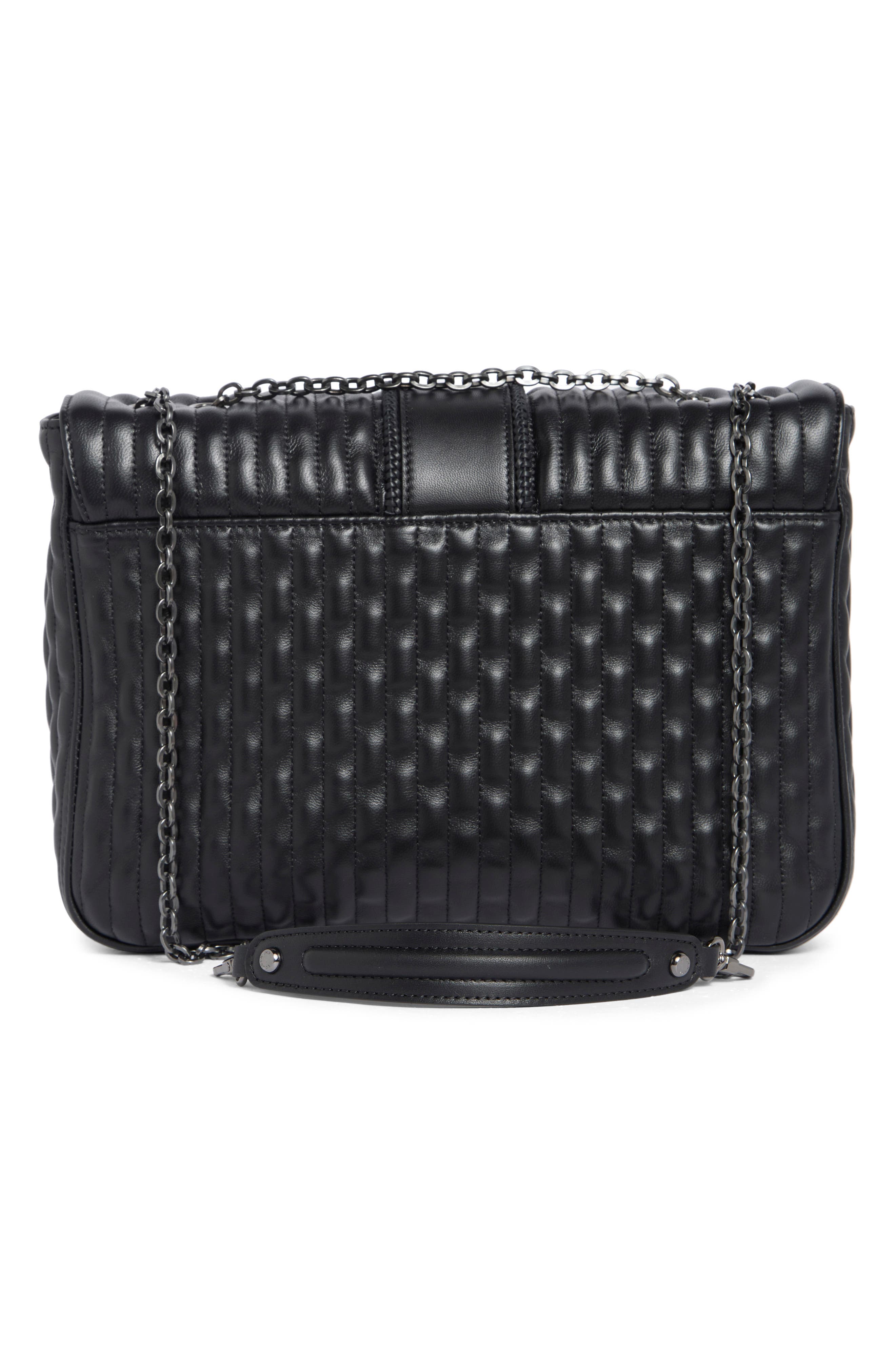 Longchamp Amazn Large Leather Shoulder Bag, Alternate, color, Black