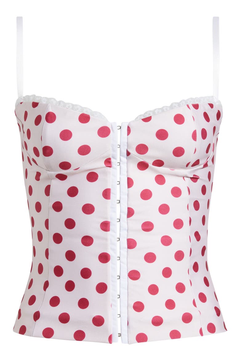 The Caroline Polka Dot Corset Top, Alternate, color, RED AND WHITE DOT
