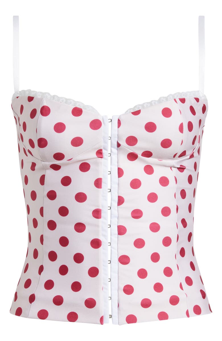 Bella Venice The Caroline Polka Dot Corset Top, Alternate, color, Red And White Dot